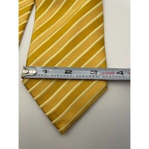 Paul Malone Palm Beach Silk Striped Necktie Gold Yellow Men's Formal